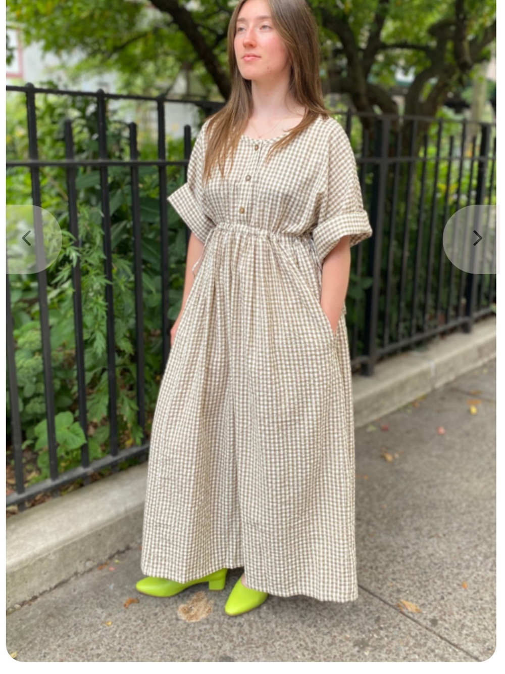Rujuta Sheth Blythe Dress in Tawny Check